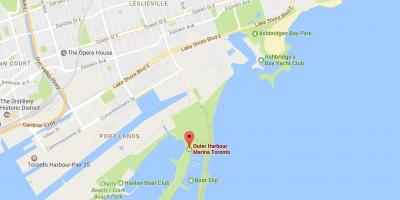 Mapa Vnějšího přístavu marina Toronto