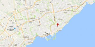 Mapa Východní Danforth district Toronto