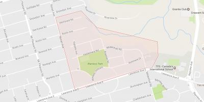 Mapa Wanless Park sousedství Toronta