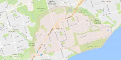 Mapa West Hill sousedství Toronta