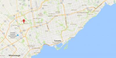 Mapa West Humber-Clairville district Toronto