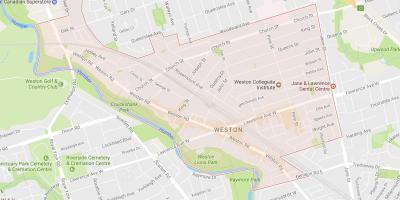 Mapa Weston sousedství Toronta