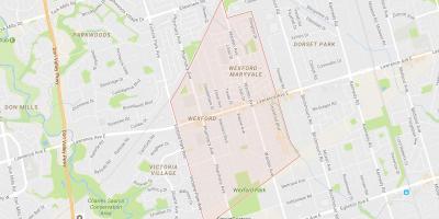 Mapa Wexford sousedství Toronta