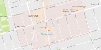 Mapa Yonge and Eglinton sousedství Toronta