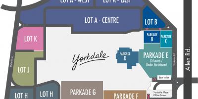 Mapa Yorkdale Shopping Centre parkoviště