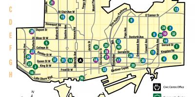 Mapa zařízení rekreace Toronto