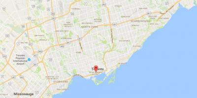 Mapa Zábavní Čtvrti district Toronto
