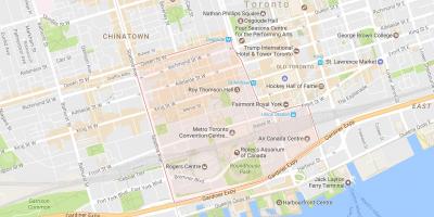 Mapa Zábavní Čtvrti čtvrť Toronto